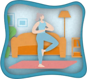 una persona in un vestito blu