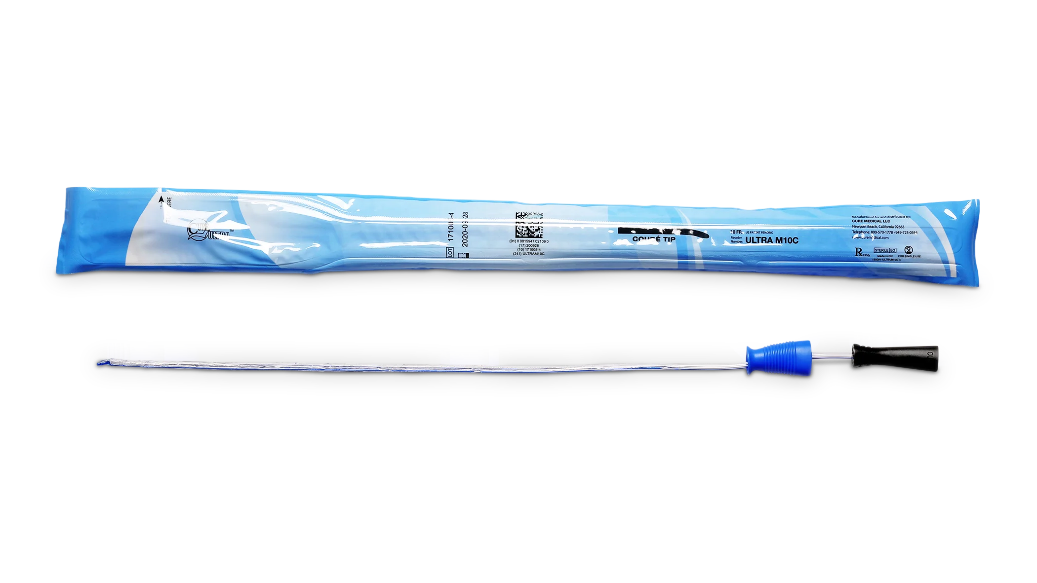 a blue and white tube with a blue tube and a black background