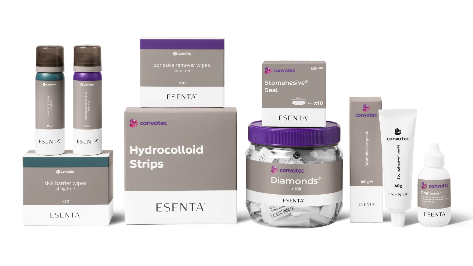 Esenta Hautschutzspray und -tücher, Esenta Diamonds und Esenta Krebstoffentferner