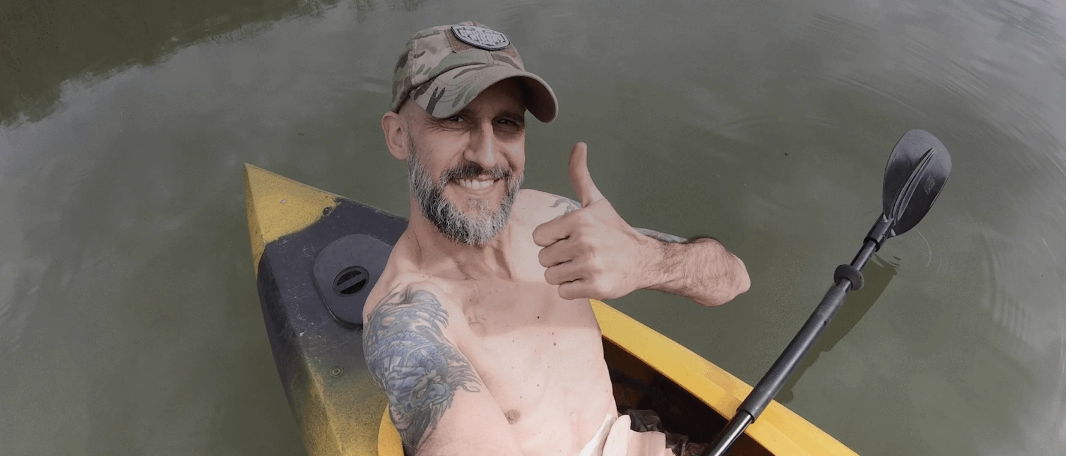 a man in a kayak