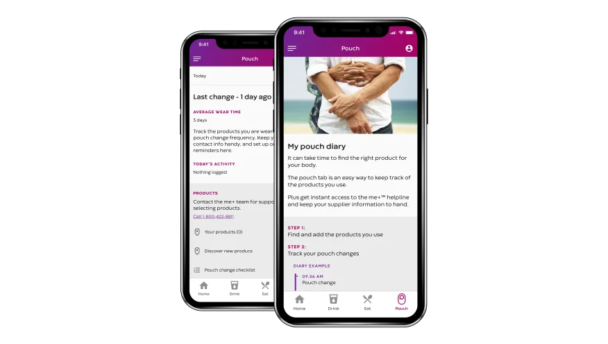 My Ostomy Journey -sovelluksen koontinäyttö.